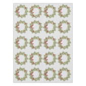 Kerstkrans Rode Holly bessen Eenvoudig groen Tafelkleed (Voorkant)