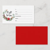 Kerstkrans Rode Robin Gift Kaart Klantenkaartje (Voorkant / Achterkant)