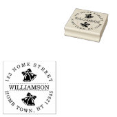 Kerstkrans Ronde Familienaam Retouradres Rubberstempel (Gestempeld)