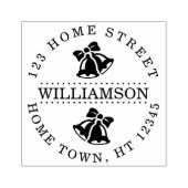 Kerstkrans Ronde Familienaam Retouradres Rubberstempel (Afrduk)