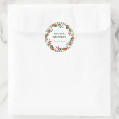 Kerstkrans ronde sticker (Tas)