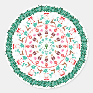 Kerstkrans Ronde Sticker
