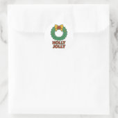 Kerstkrans Ronde Sticker (Tas)
