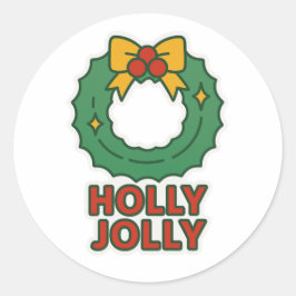 Kerstkrans Ronde Sticker