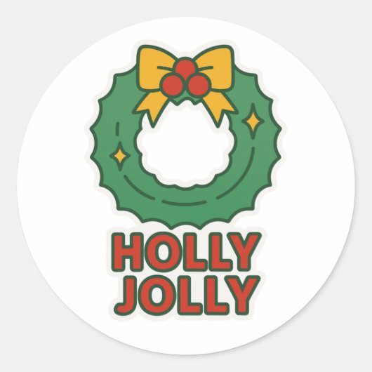 Kerstkrans Ronde Sticker (Voorkant)