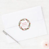 Kerstkrans  ronde sticker (Envelop)