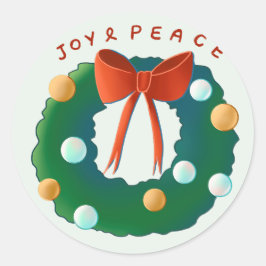 Kerstkrans  ronde sticker