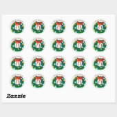 Kerstkrans ronde sticker (Vel)