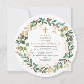 Kerstkrans rood Bourgogne groen doop Kaart (Voorkant)