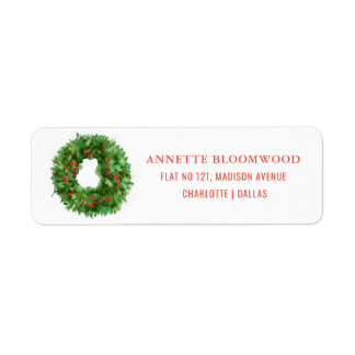 Kerstkrans Rood Groen Modern Etiket