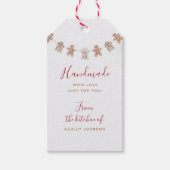 Kerstkrans Rood Handgemaakt Met Liefde Cadeaulabel (Voorkant)