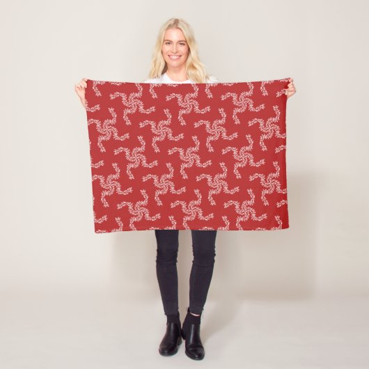 Kerstkrans Rood, Kerst Decoratie, Kerstmis Fleece Deken (In situ)