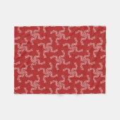Kerstkrans Rood, Kerst Decoratie, Kerstmis Fleece Deken (Voorkant (Horizontaal))