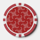 Kerstkrans Rood, Kerst Decoratie, Kerstmis Poker Chips (Voorkant)
