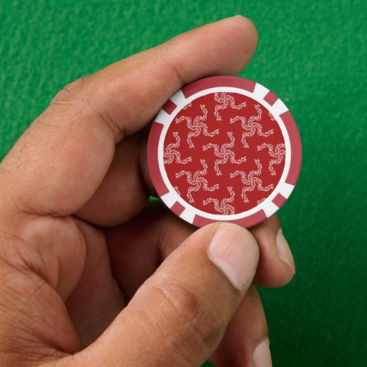 Kerstkrans Rood, Kerst Decoratie, Kerstmis Poker Chips (Hand)