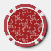 Kerstkrans Rood, Kerst Decoratie, Kerstmis Poker Chips (Achterkant)