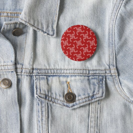 Kerstkrans Rood, Kerst Decoratie, Kerstmis Ronde Button 5,7 Cm (In situ)