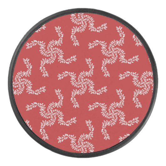 Kerstkrans rood, kerstdecoratie, Kerstmis Hockey Puck (Voorkant)