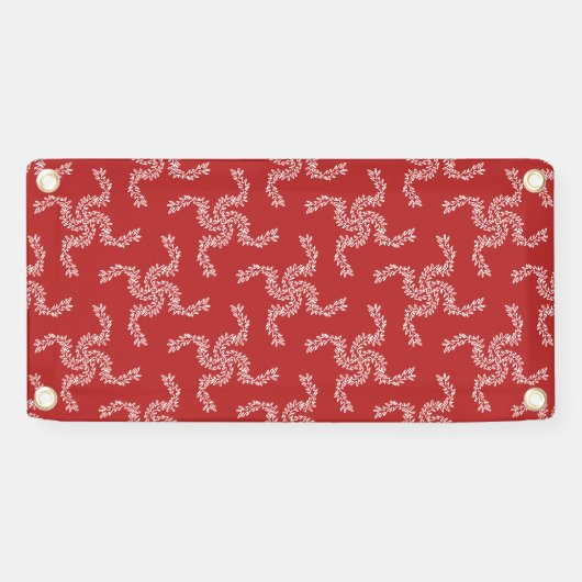 Kerstkrans rood, kerstdecoratie, Kerstmis Spandoek (Horizontaal)