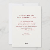 Kerstkrans, rood lijst, monogram Foto Feestdagenkaart (Achterkant)