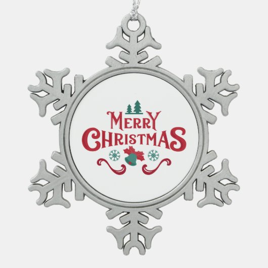 Kerstkrans Sneeuwvlok Ornament (Voorkant)