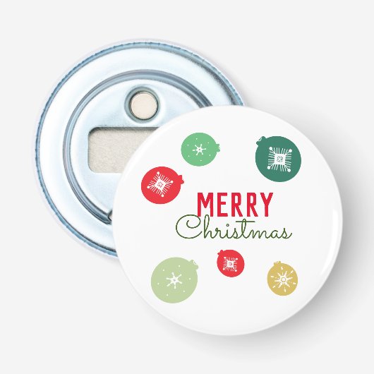 Kerstkrans Sneeuwvlokken Ornament  Button Flesopener (Voorkant)