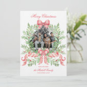 Kerstkrans Snoepriet Boog | Fotokaart Save The Date (Staand voorkant)