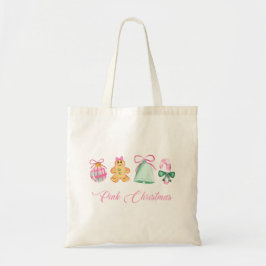 Kerstkrans, Snoeprietje & Pastelkleurige Ornamente Tote Bag