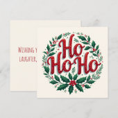Kerstkrans Typografie Ontwerp met Ho Ho Ho (Voorkant / Achterkant)