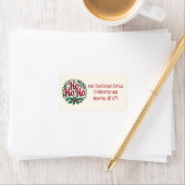 Kerstkrans Typografie Ontwerp met Ho Ho Ho Etiket (Insitu)