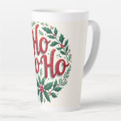 Kerstkrans Typografie Ontwerp met Ho Ho Ho Latte Mok (Rechterhoek)