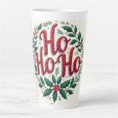 Kerstkrans Typografie Ontwerp met Ho Ho Ho Latte Mok (Voorkant)
