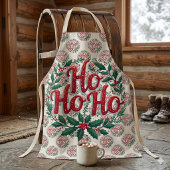 Kerstkrans Typografie Ontwerp met Ho Ho Ho Schort