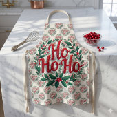 Kerstkrans Typografie Ontwerp met Ho Ho Ho Schort