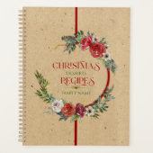 Kerstkrans, typografie papier textuur 3 ring planner (Voorkant)