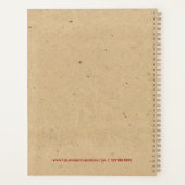 Kerstkrans, typografie papier textuur 3 ring planner (Achterkant)