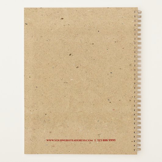 Kerstkrans, typografie papier textuur 3 ring planner (Achterkant)