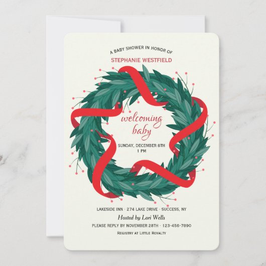 Kerstkrans Uitnodiging (Voorkant)
