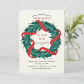 Kerstkrans Uitnodiging (Staand voorkant)