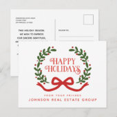 kerstkrans | Vakantie Groeten Briefkaart (Voorkant / Achterkant)