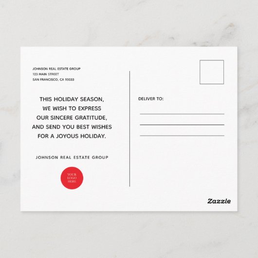 kerstkrans | Vakantie Groeten Briefkaart (Achterkant)