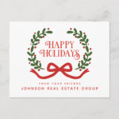 kerstkrans | Vakantie Groeten Briefkaart (Voorkant)