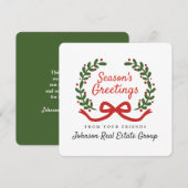 kerstkrans | Vakantie Groeten Feestdagenkaart (Voorkant / Achterkant)