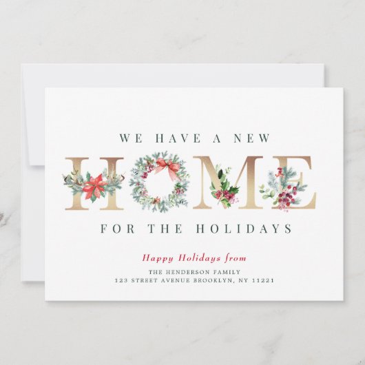 kerstkrans vakantieaankondigingskaart feestdagenkaart (Voorkant)