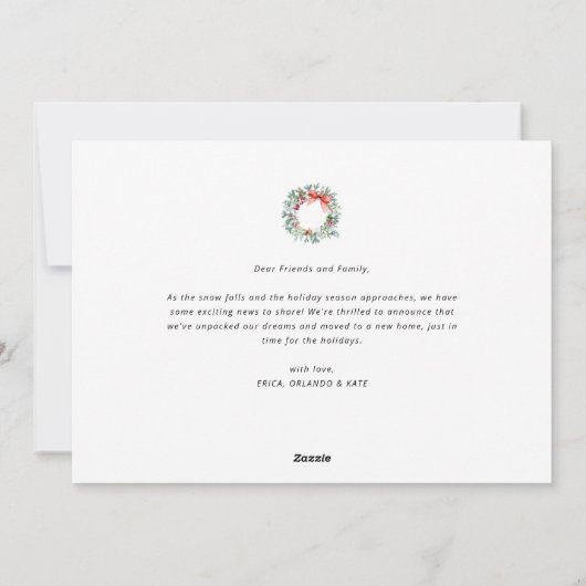 kerstkrans vakantieaankondigingskaart feestdagenkaart (Achterkant)