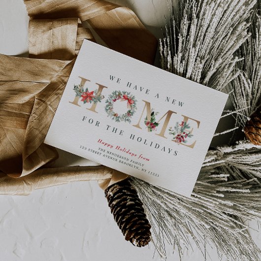 kerstkrans vakantieaankondigingskaart feestdagenkaart