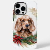 Kerstkrans van Cocker Spaniel Feestelijke Pup Case-Mate iPhone Case (Achterkant)