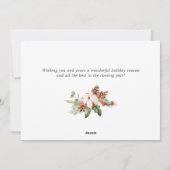 Kerstkrans van dennenappels en zilverspar feestdagenkaart (Achterkant)