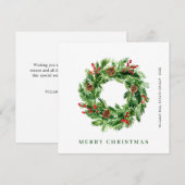 Kerstkrans van dennenappels voor bedrijven feestdagenkaart (Voorkant / Achterkant)