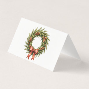 Kerstkrans van dennenappels Vouwkaart Kaart